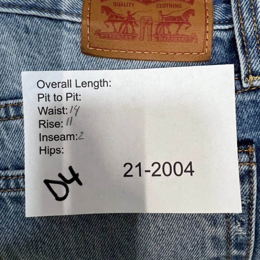 Levi's White Cone Oak Denim Cutoff Shorts Distressed Women's 27 High Rise - Picture 7 of 7